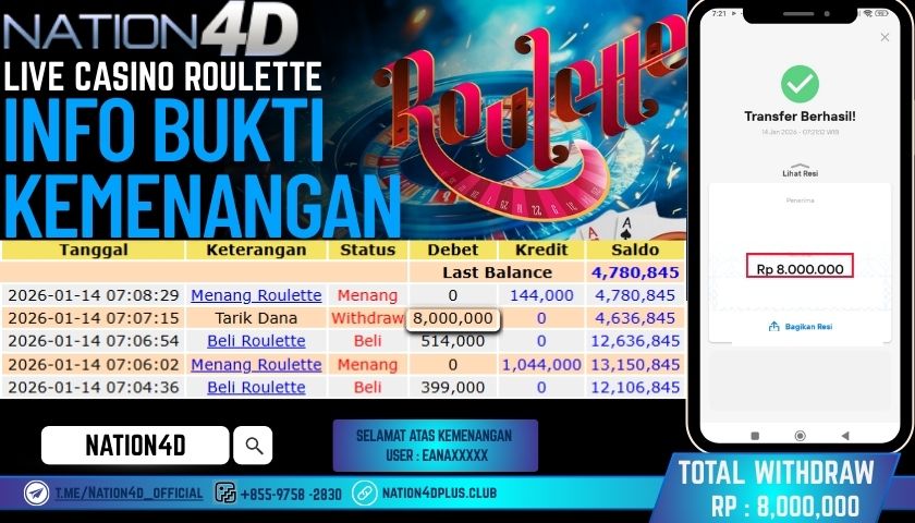 LIVE-CASINO-ROULETTE-RP. 8.000.000 LUNAS