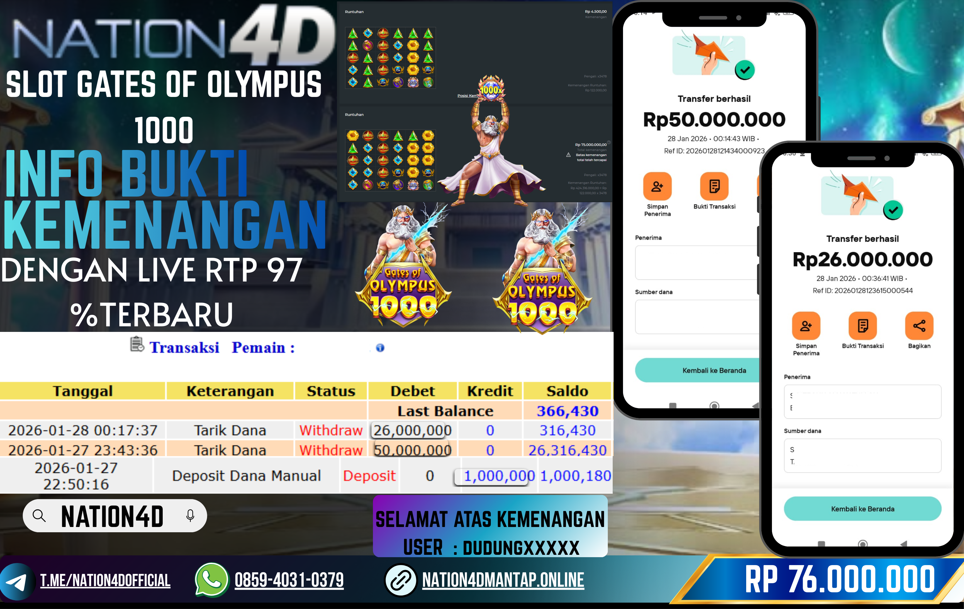 GATES OF OLYMPUS 1000 RP.76,000,000– LUNAS