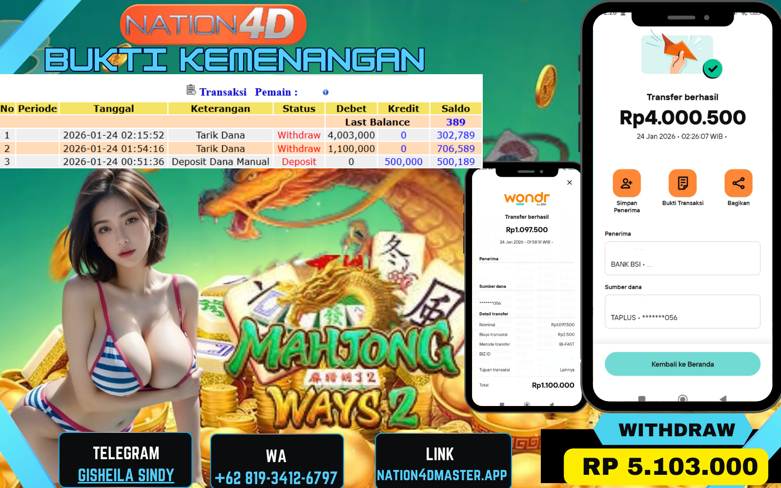 MAHJONG WAYS 2 RP.5,103,000 LUNAS!