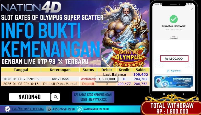 NATION4D - SLOT GATES OF OLYMPUS SUPER SCATTER RP-1,800,000 LUNAS