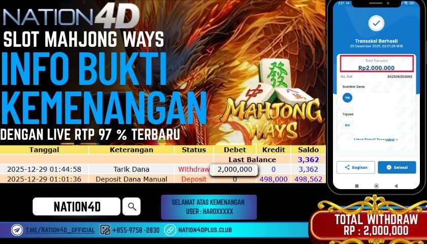 NATION4D -SLOT PG MAHJONG WAYS RP.2,000,000 LUNAS!