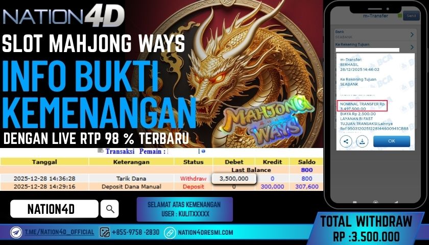 NATION4D -SLOT PG MAHJONG WAYS RP.3.500.000 LUNAS!
