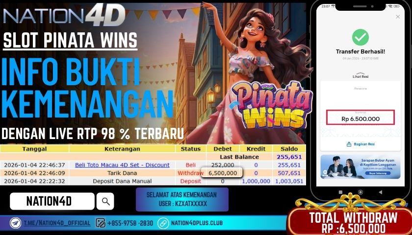 NATION4D -SLOT PINATA WINS RP.6,500,000 LUNAS!