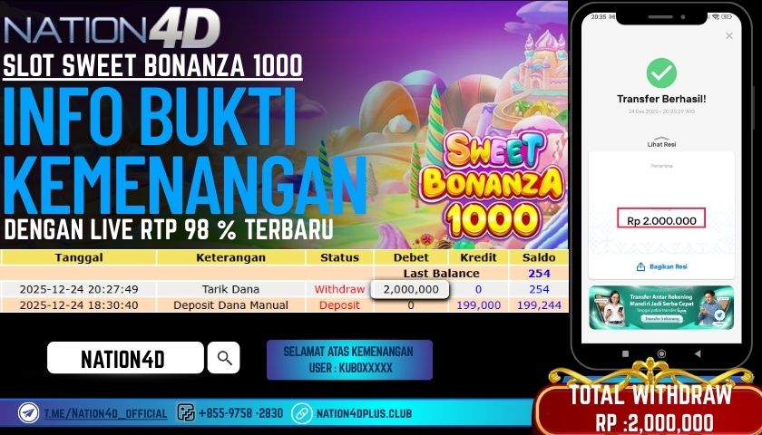 NATION4D -SLOT SWEET BONANZA RP.2.000.000 LUNAS!