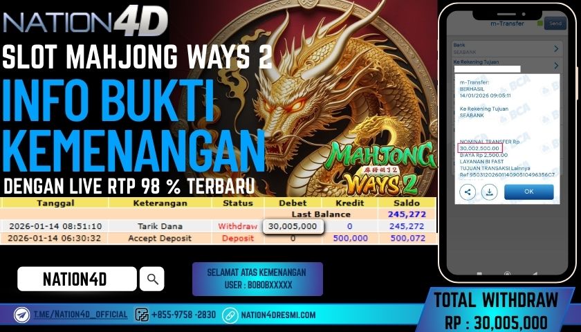 NATION4D-SLOT MAHJONG WAYS 2 RP.30,005,000