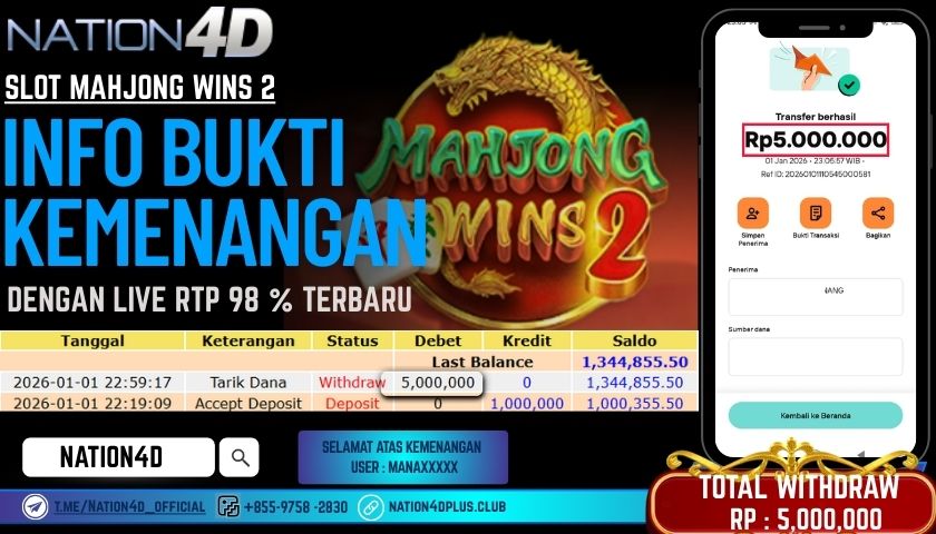 NATION4D-SLOT MAHJONG WINS 2 RP.5,000,000 – LUNAS