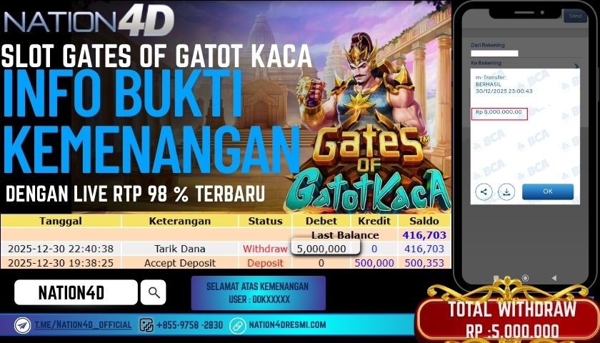 SLOT- GATES OF GATOT KACA -RP-5,000,000-LUNAS
