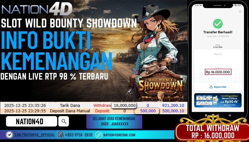 SLOT-WILD BOUNTHY SHOWDOWN-RP-16.000.000-LUNAS