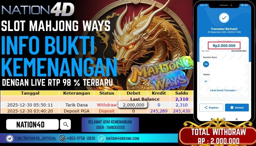 NATION4D -SLOT PG MAHJONG WAYS RP.2.000.000 LUNAS!